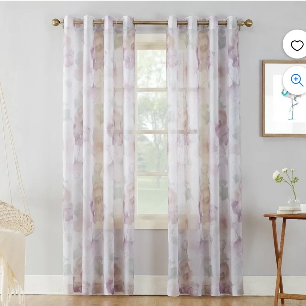 Sheer floral curtains